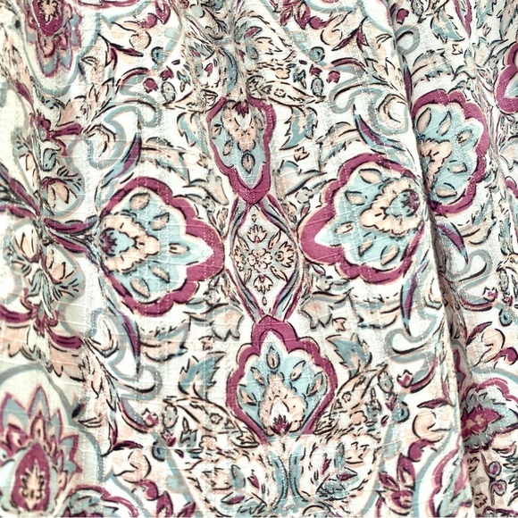 Torrid Lavender Print Cold Shoulder Challis Top Blouse w shabby chic Gypsy vibe - Picture 13 of 14